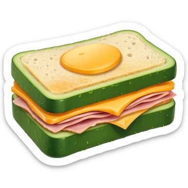 cucumber sandwich without excessive cucumber. with meat in them. bread slightly toasted. and melted cheese sticker