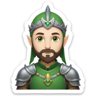 Bearded warrior elf in armor sticker