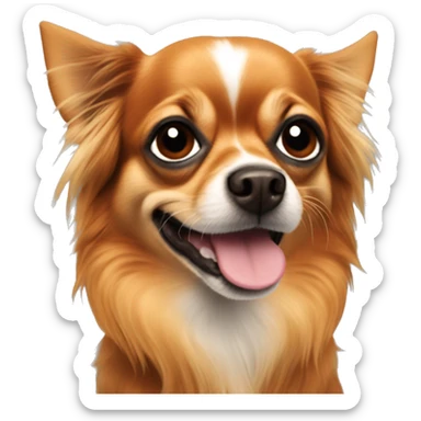 All dark orange long hair chihuahua black mouth sticker