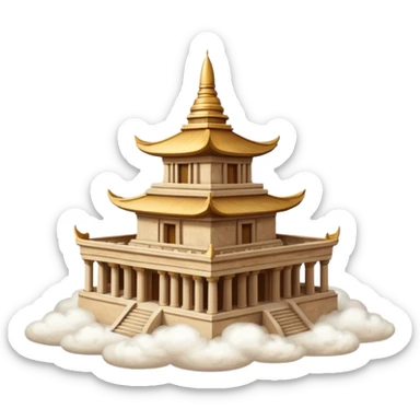 Beige temple on a cloud  sticker
