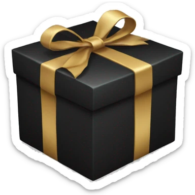 Black present box sticker