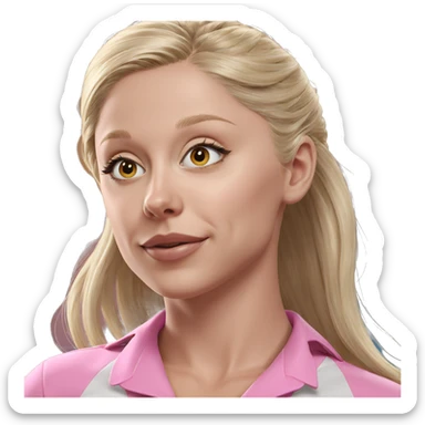 blonde girl in pink shirt sticker