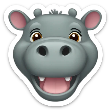 Chat avec hippopotame sticker
