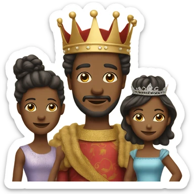 King and queen three kids sticker