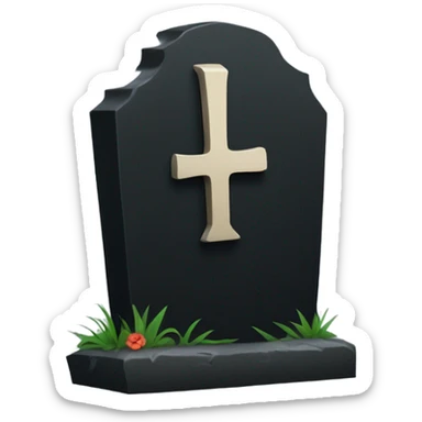 a black grave with the letters RIP sticker