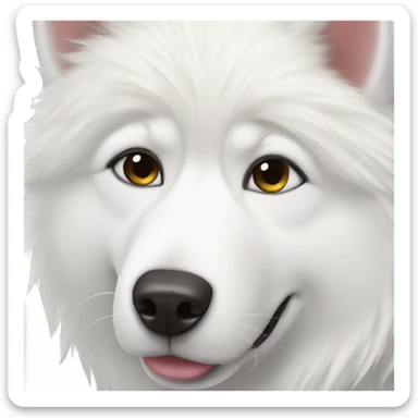White furry husky sticker