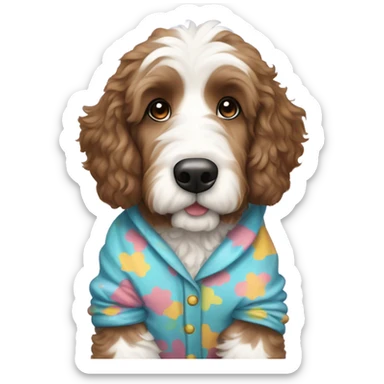 bernedoodle in pajamas sticker