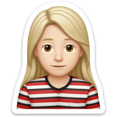 striped shirt with long hair sticker