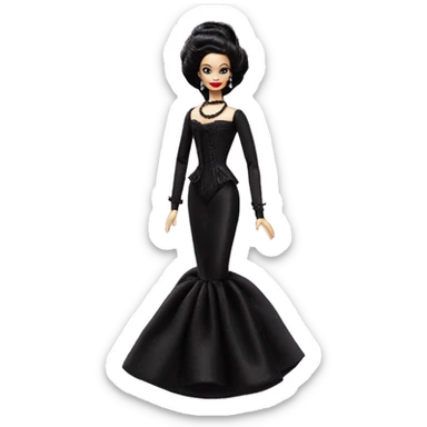 1915 Victorian Debut Barbie CC,Morticia Addams,modeling, sparkling black octopus tails  sticker