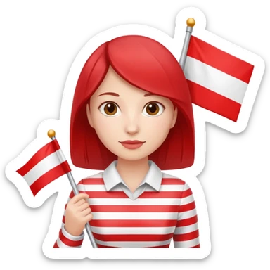 flat Flag holder woman sticker