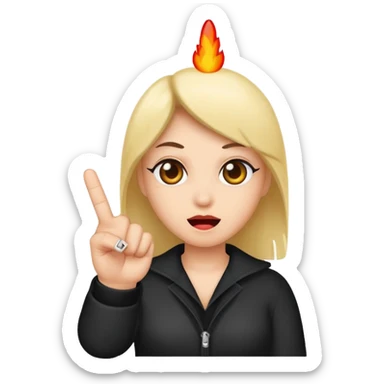 A baddie showing middle finger  sticker