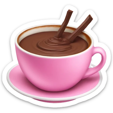 Taza de chocolate caliente rosa sticker