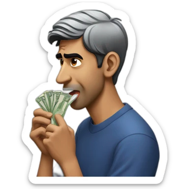 Rishi sunak eating money sticker