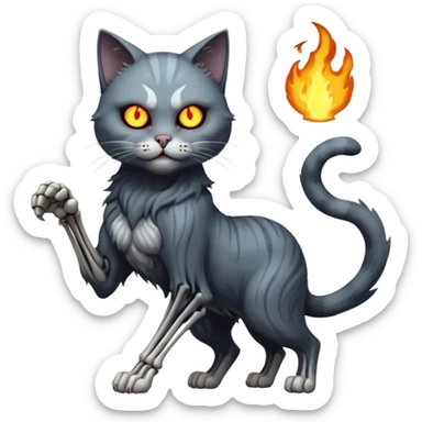 cat hades has death powers. dynamic pose sticker