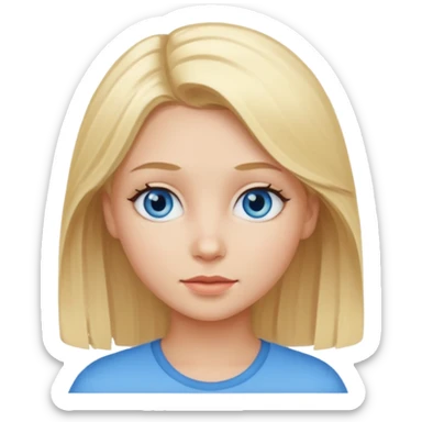 Blonde blue eyed girl  sticker