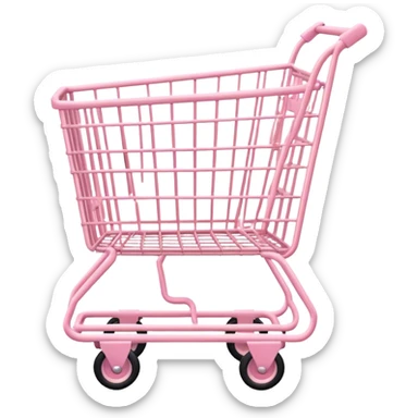 Pale pink empty shopping cart sticker