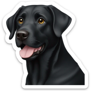 Black labrador with a bit of White hair sticker