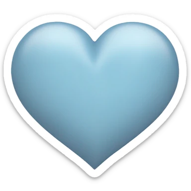 Pastel grey blue heart sticker