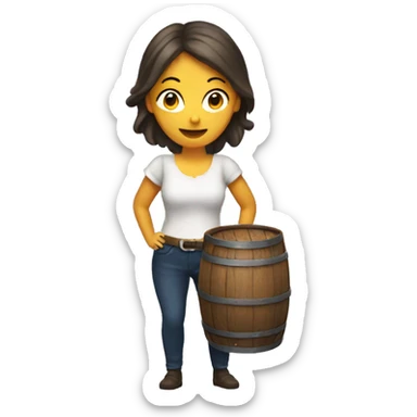 lady with beer barrel on  her back sticker