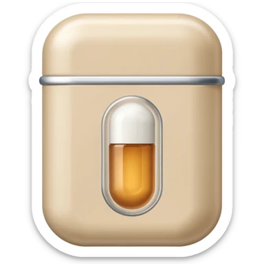 medicine capsule in case in nutral colors sticker