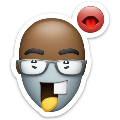 Emoji qui pleure avec une main sur la bouche et une autre si main qui point la tête  sticker