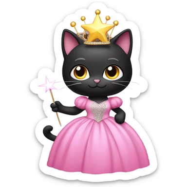 Black cat as Glinda the good witch  sticker