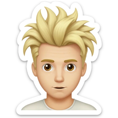 blonde male crazy hairstyles sticker