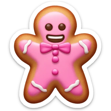 pink gingerbread cookie  sticker