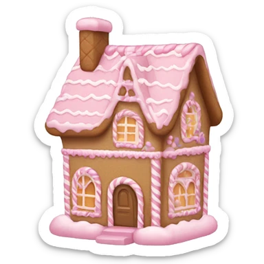 light pink gingerbread house sticker
