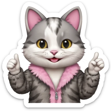 Cat smiling and giving thumbs up sticker