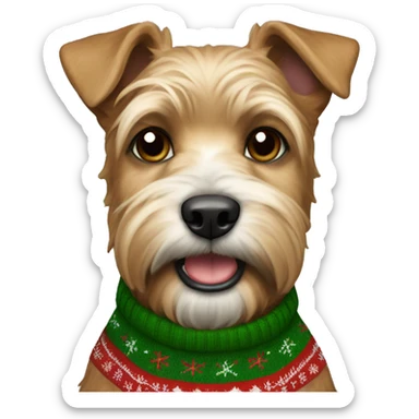 Airdale Terrier in christmas Sweater  sticker