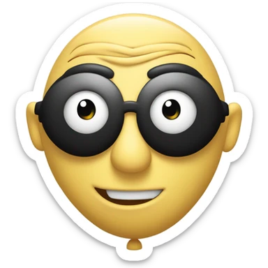 Gru balloon staring down smiling sticker