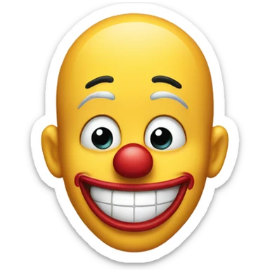 Clown emoji smiling with tear running down face sticker