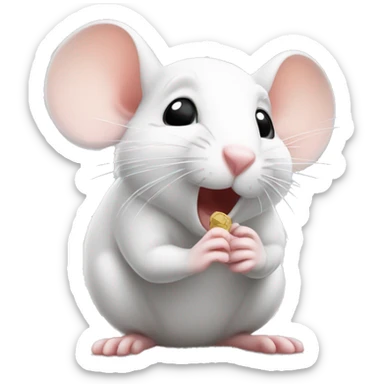 Cute white mouse blowing a kiss sticker