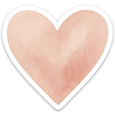 rose gold heart watercolor art sticker