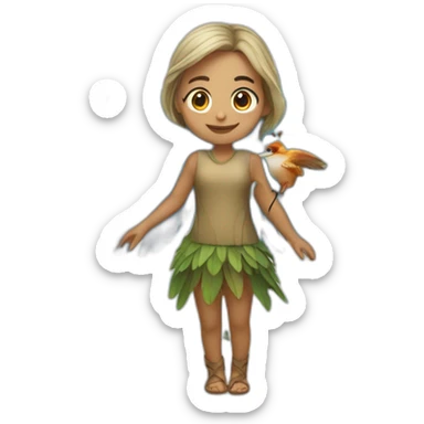 Un personnage de fée avec ses ailes sticker