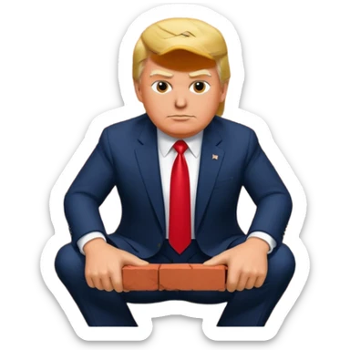 President trump laying brick sticker