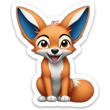 Stitch on a Fox sticker