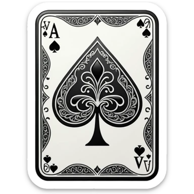 close up of card ace of spades sticker