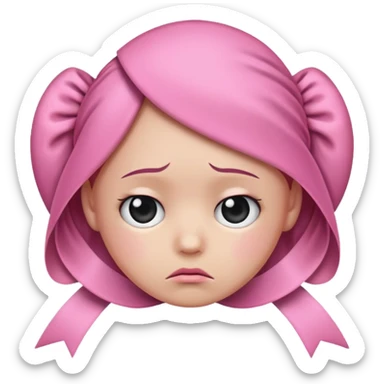 Make a emoji whit these emojis 🎀😔 sticker
