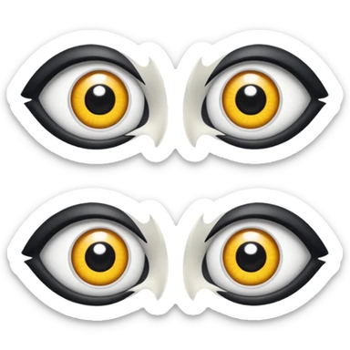 cartoon eyes, one looking left, one looking right sticker