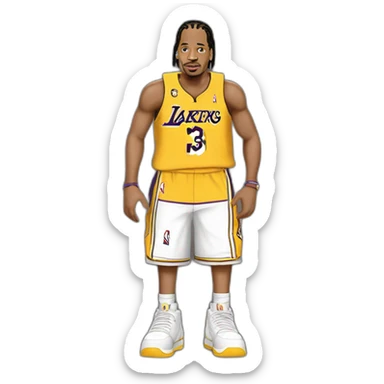 allen iverson with yellow lakers jersey sticker