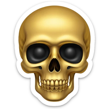 💀 gold skull bottom half for nose and jaw and black top half is black for forehead  sticker