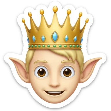prince emoji with long alien ears sticker
