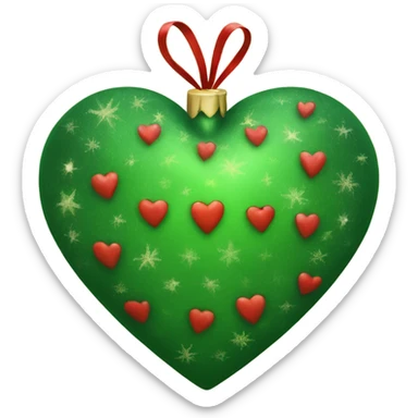 Green and red Christmas heart sticker