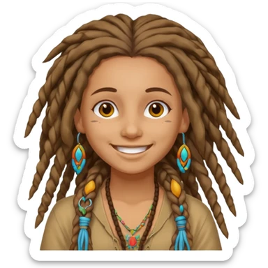 dreadlock hippie girl sticker
