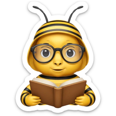 bee with professor sticker