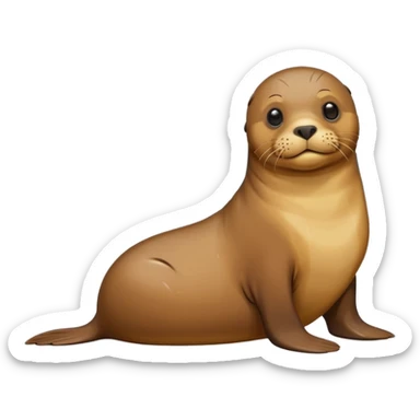 Sealion on the beach sticker