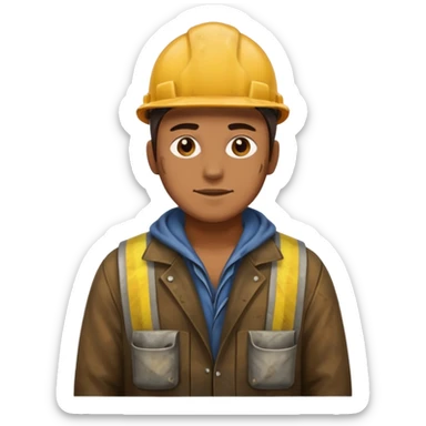 Oil plant worker in spilled clothes sticker