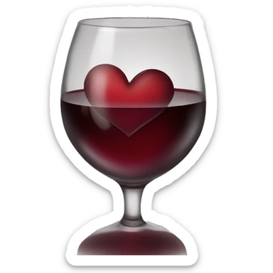 Red wine heart sticker